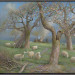 Schapen in de boomgaard