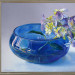 Hortensia in blauw glas