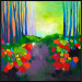 Behind the trees